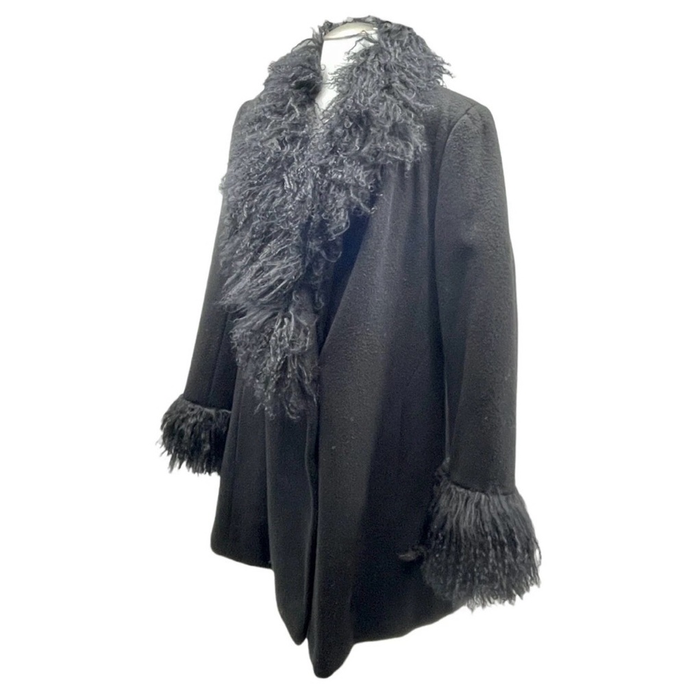 Marvin Richards Black Teddy Jacket with Fur Trim - Picture 2 of 11